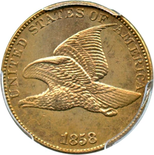 image for: 1858 Flying Eagle 1c PCGS AU Details (Smoothed, Large Letters)