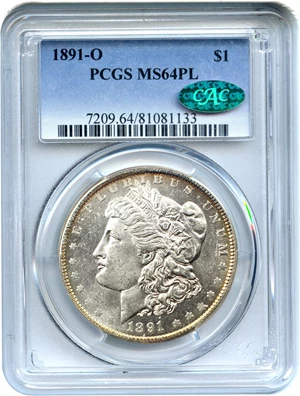 image for: 1891-O $1 PCGS/CAC MS64 PL