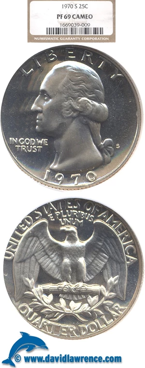 image for: 1970-S 25C NGC Proof 69 Cameo