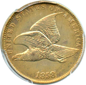 image for: 1858 Flying Eagle 1c PCGS XF Details (Smoothed, Small Letters)