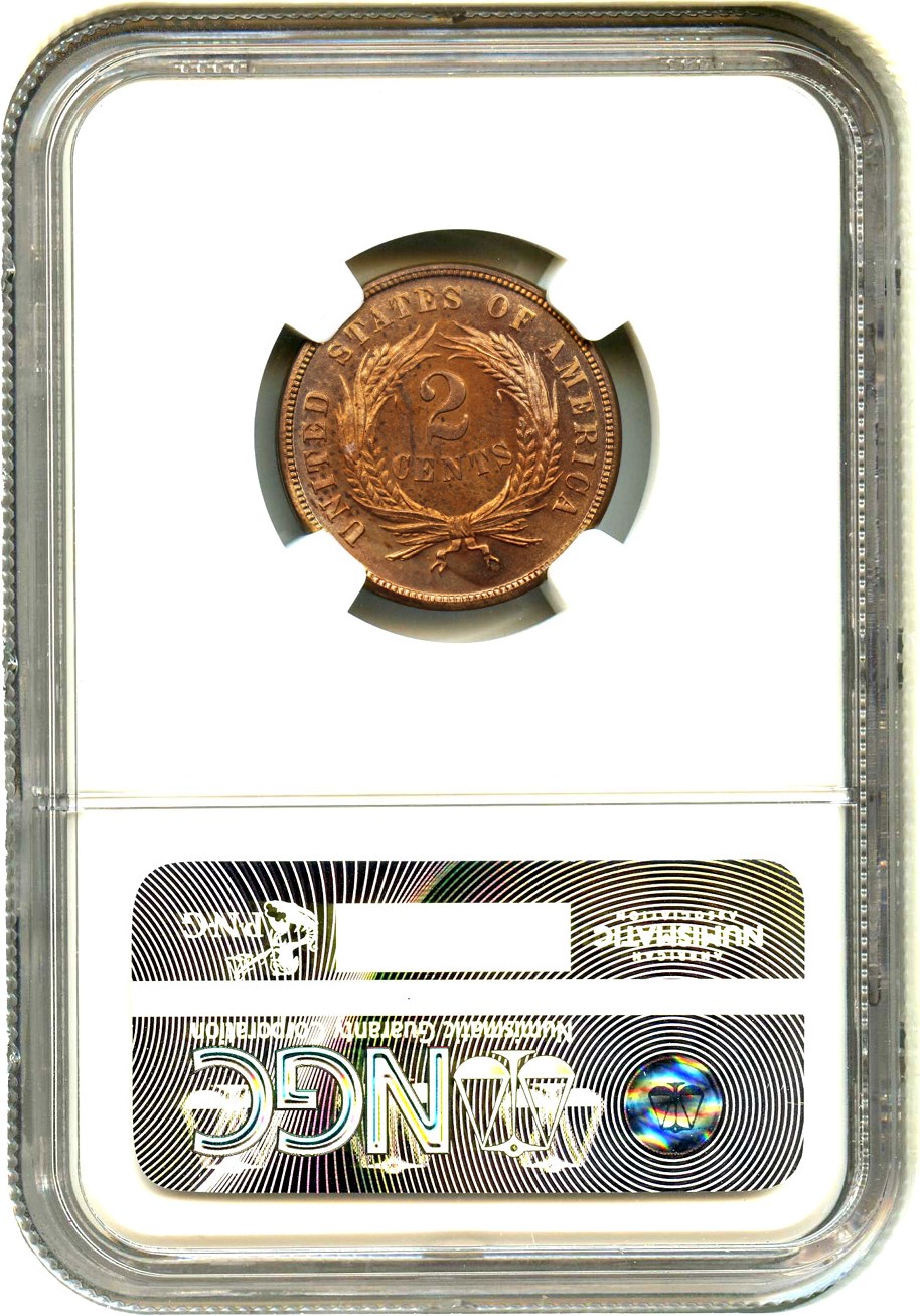 image for: 1872 2c NGC MS64+ RD