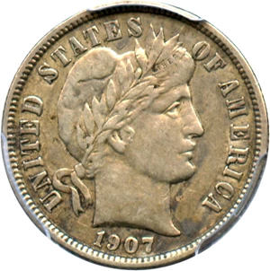 image for: 1907-O 10c PCGS XF45