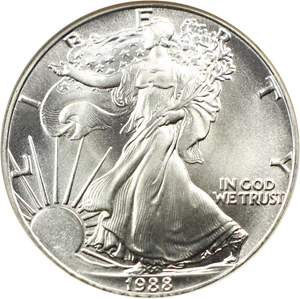 image for: 1988 Silver Eagle $1 NGC MS69