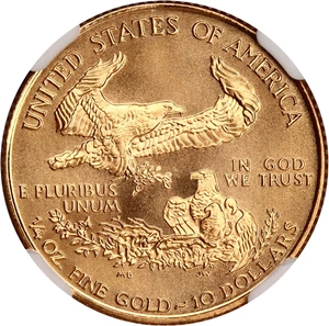 image for: 1999-W Gold Eagle $10 NGC MS69 (With W)