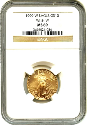 image for: 1999-W Gold Eagle $10 NGC MS69 (With W)