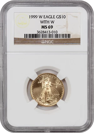 image for: 1999-W Gold Eagle $10 NGC MS69 (With W)