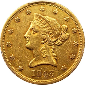 image for: 1843-O $10 PCGS AU50