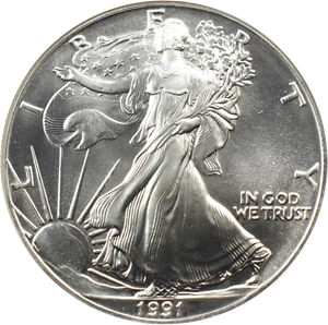 image for: 1991 Silver Eagle $1 NGC MS69