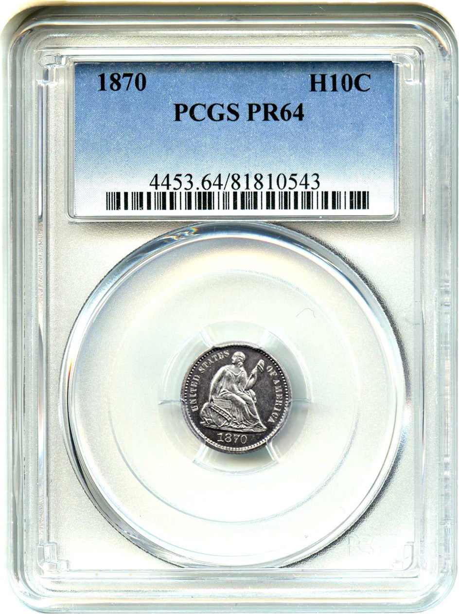 image for: 1870 H10c PCGS Proof 64