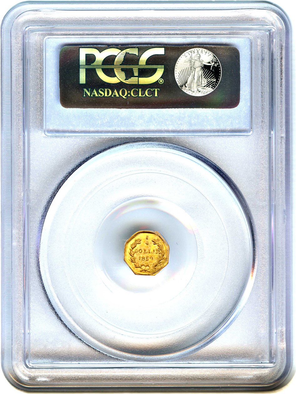 image for: 1859 Cal. Gold 25c PCGS MS64 (BG-702)