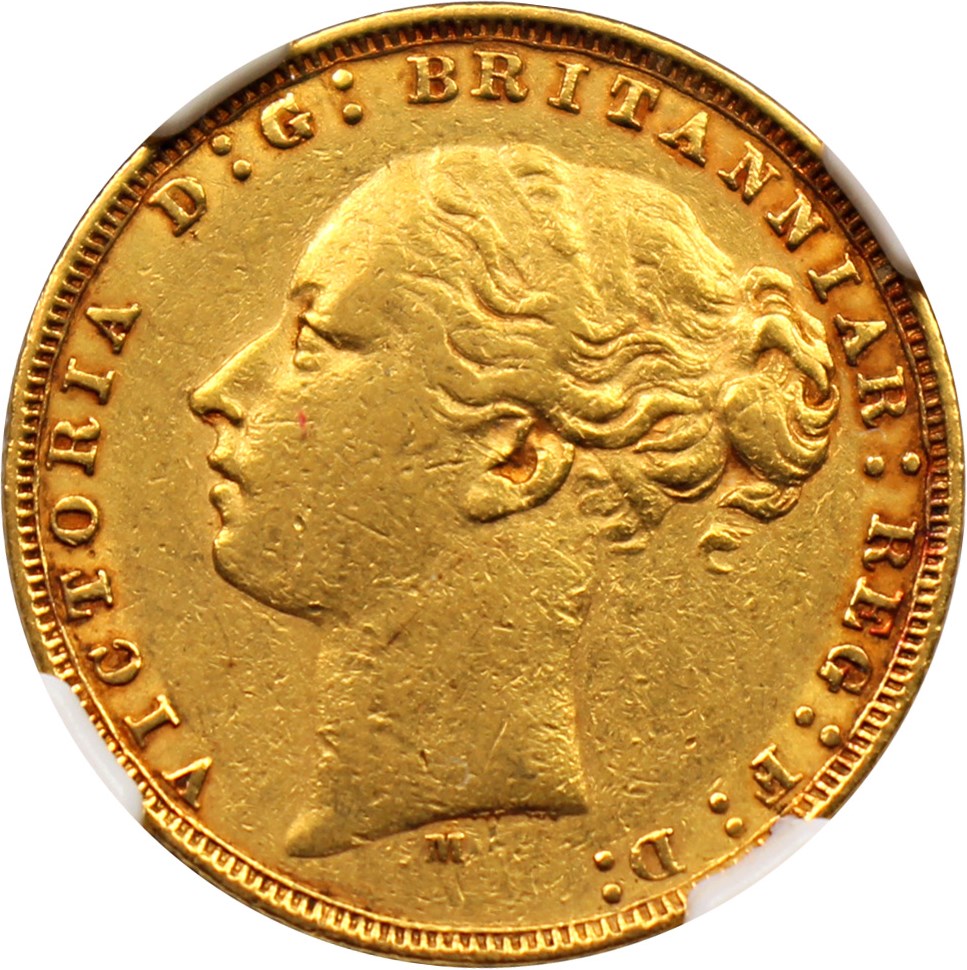 image for: Australia: 1880-M Gold Sovereign St. George NGC XF45 (KM-7)