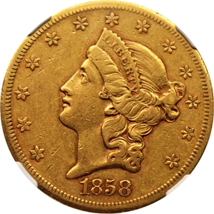 image for: 1858-S $20 NGC AU53