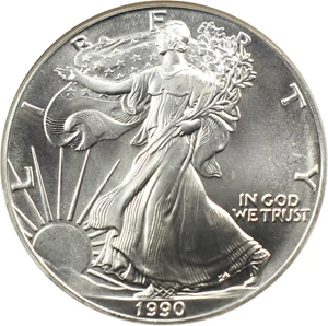 image for: 1990 Silver Eagle $1 NGC MS69
