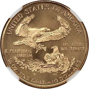 image for: 1999-W Gold Eagle $10 NGC MS69 (With W)