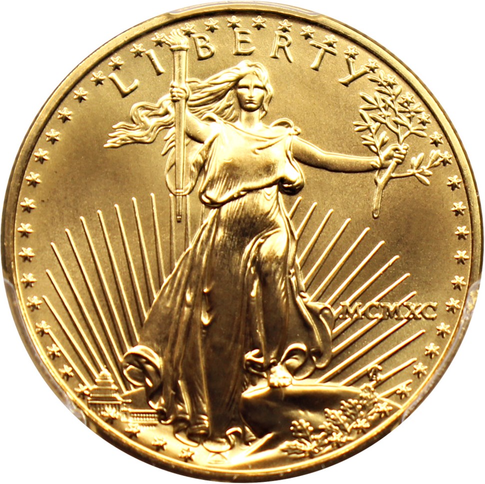 image for: 1990 Gold Eagle $25 PCGS MS69