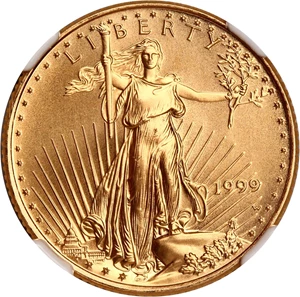 image for: 1999-W Gold Eagle $10 NGC MS69 (With W)