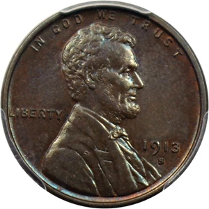 image for: 1913-S 1c PCGS MS65 BN