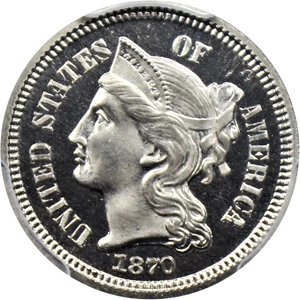 image for: 1870 3cN PCGS/CAC Proof 66+ DCAM
