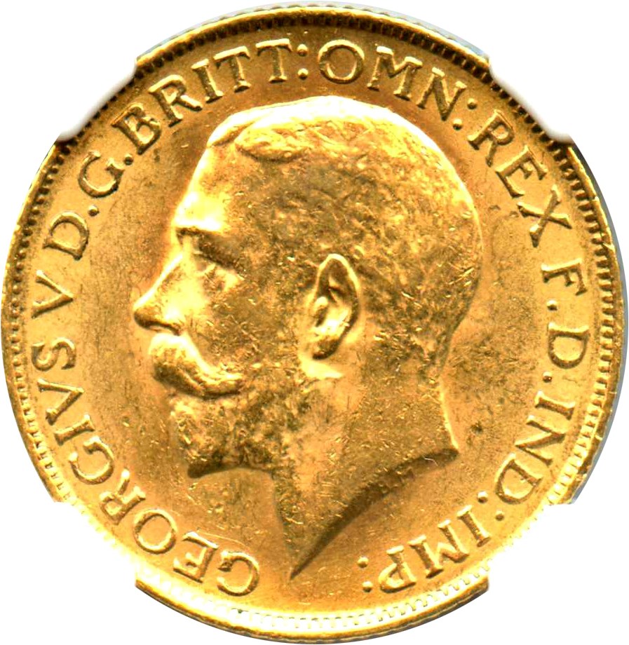 image for: Great Britain: 1913 Gold Sovereign NGC MS63 (KM-820)
