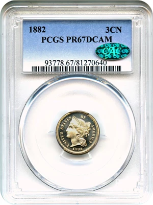 image for: 1882 3cN PCGS/CAC Proof 67 DCAM