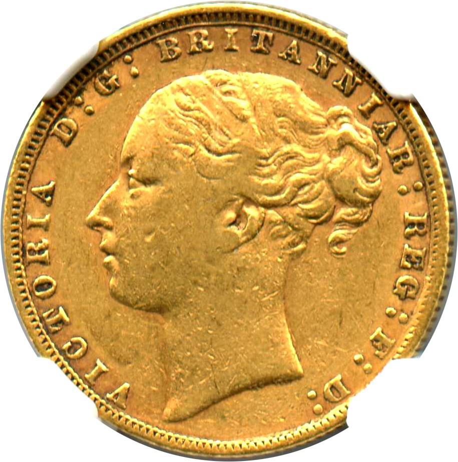 image for: Great Britain: 1874 Gold Sovereign NGC XF40 (St. George, KM-752) 