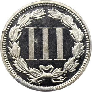 image for: 1870 3cN PCGS/CAC Proof 66+ DCAM