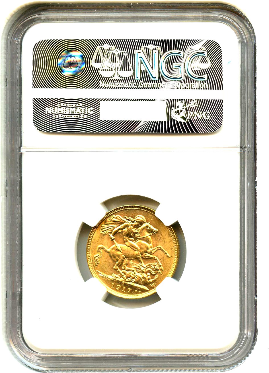image for: Australia: 1917-S Gold Sovereign NGC MS63 (KM-29)