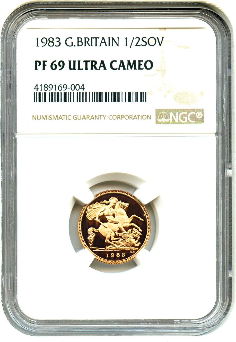 image for: Great Britain: 1983 Gold 1/2 Sovereign NGC PR69 UCAM (KM-922)