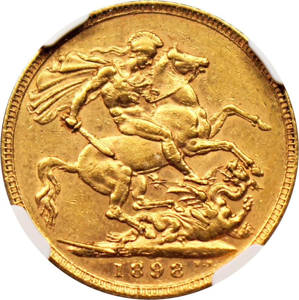 image for: Great Britain: 1898 Gold Sovereign NGC AU55 (KM-785)