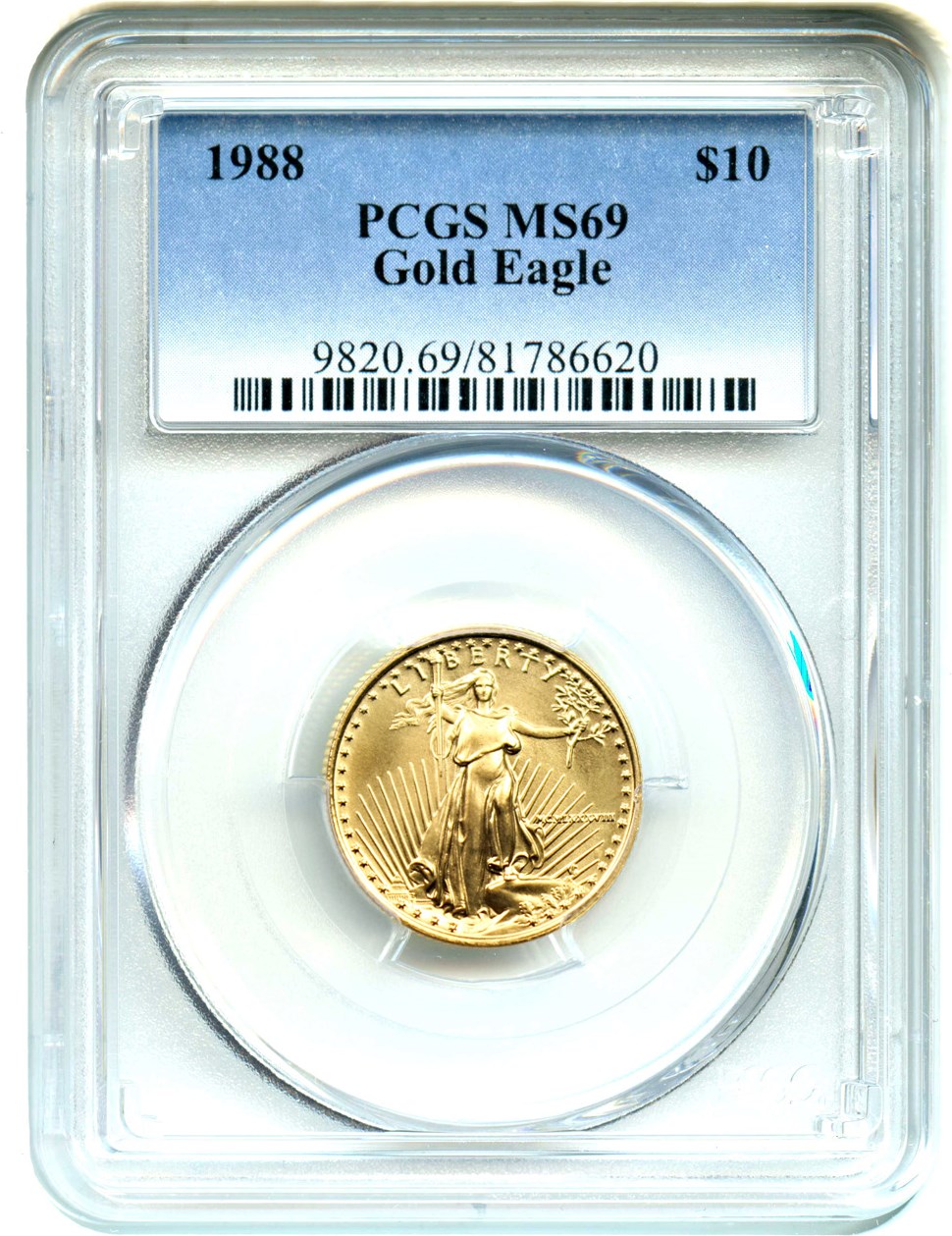 image for: 1988 Gold Eagle $10 PCGS MS69