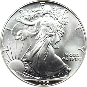 image for: 1986 Silver Eagle $1 NGC MS70