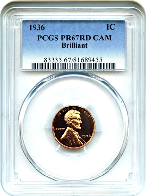 image for: 1936 1c PCGS Proof 67 RD CAM (Type 2, Brilliant Finish)