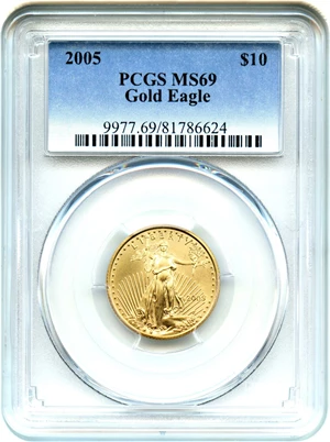 image for: 2005 Gold Eagle $10 PCGS MS69