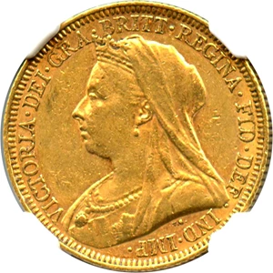 image for: Australia: 1894-M Gold Sovereign NGC AU53 (KM-13)