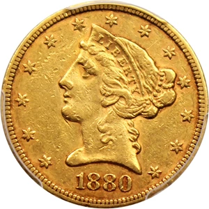 image for: 1880 $5 PCGS XF45
