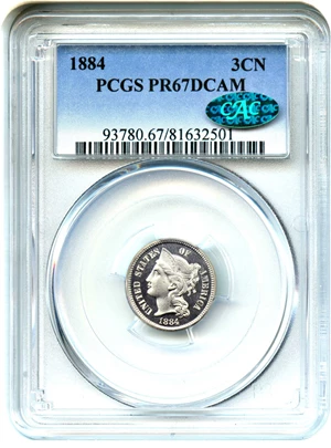 image for: 1884 3cN PCGS/CAC Proof 67 DCAM