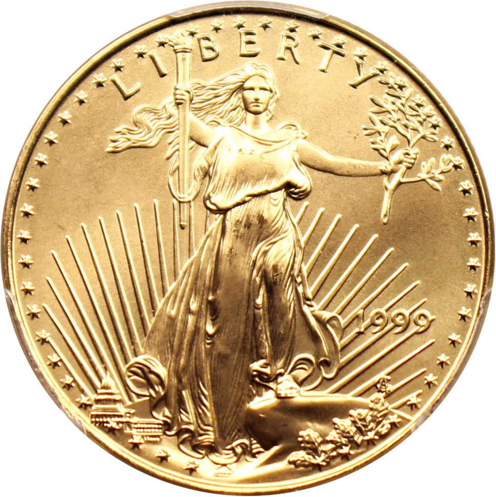 image for: 1999 Gold Eagle $25 PCGS MS69