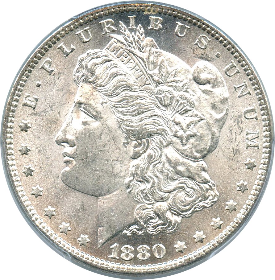 image for: 1880-O $1 PCGS MS61 (VAM-4, 80/79, Crossbar)