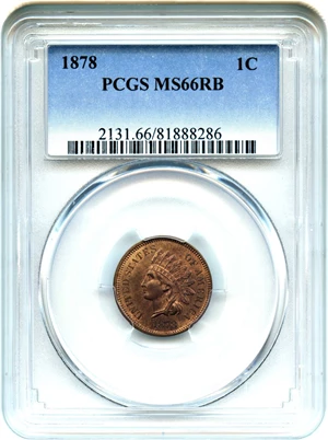 image for: 1878 1c PCGS MS66 RB