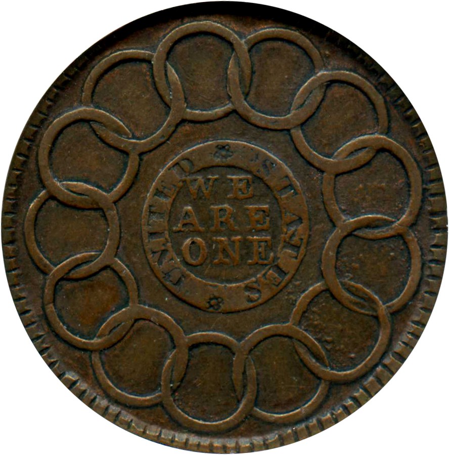 image for: 1787 Fugio NGC AU53 BN (New Haven Restrike, Copper)