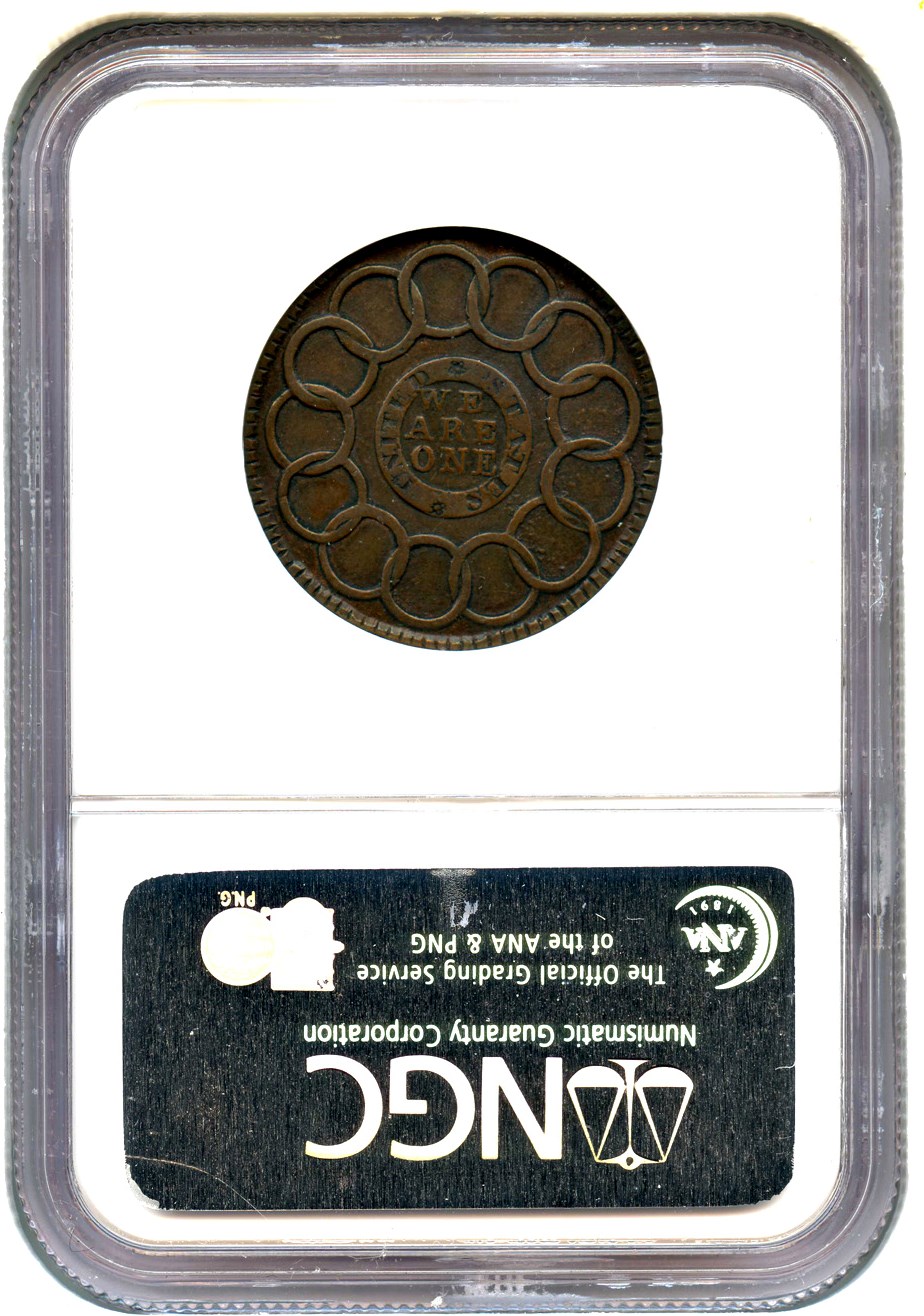 image for: 1787 Fugio NGC AU53 BN (New Haven Restrike, Copper)
