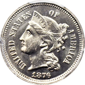 image for: 1876 3cN PCGS/CAC Proof 65