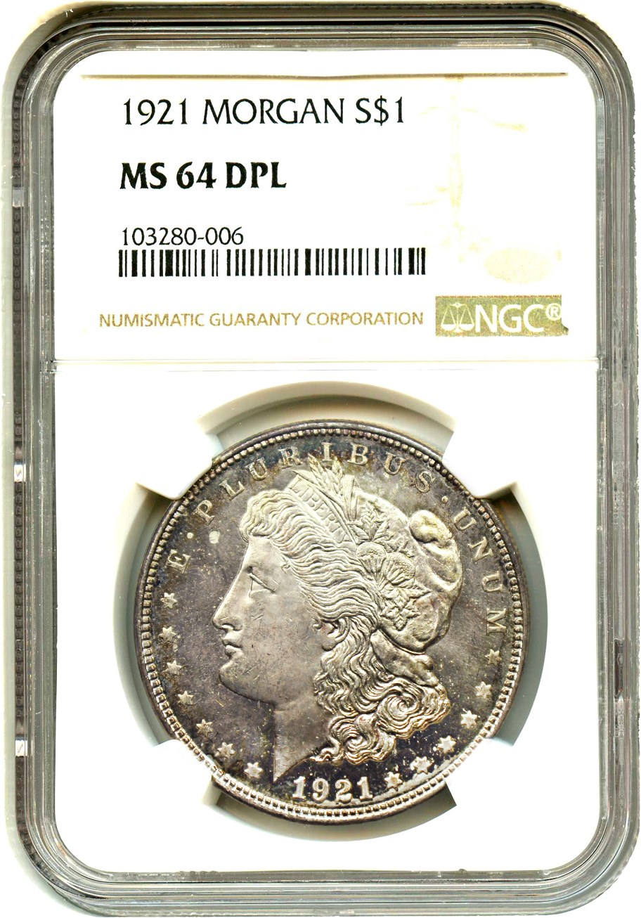 image for: 1921 Morgan $1 NGC MS64 DMPL