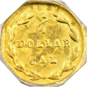 image for: 1871 Cal. Gold 25c NGC MS62 (BG-765)