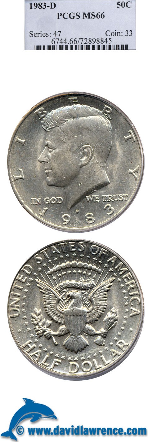 image for: 1983-D 50c PCGS MS66