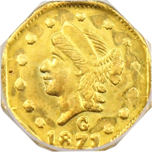 image for: 1871 Cal. Gold 25c NGC MS62 (BG-765)
