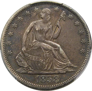 image for: 1858-S 50c PCGS XF45