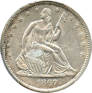 image for: 1867-S 50c PCGS AU58