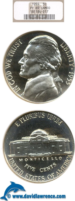 image for: 1955 5c NGC Proof 69 Cameo