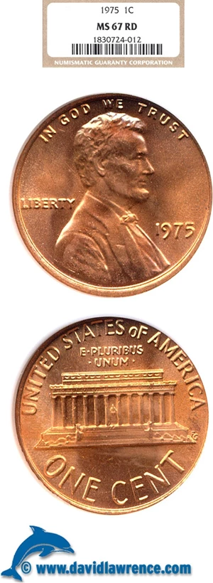 image for: 1975 1c NGC MS67 RD